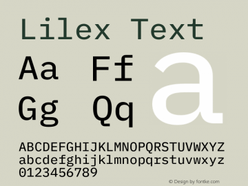 Lilex Text Version 1.000图片样张