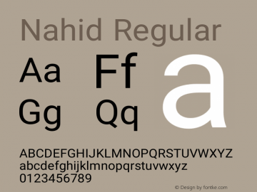 Nahid Version 0.3.0 Font Sample