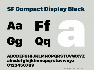 SF Compact Display Black Version 15.0d7e11 Font Sample