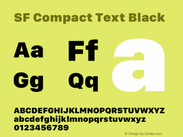 SF Compact Text Black Version 15.0d7e11 Font Sample