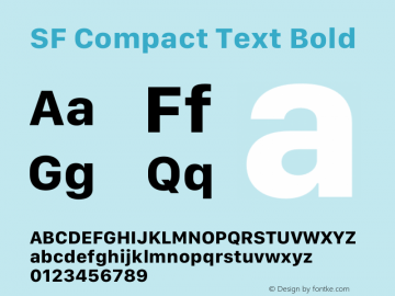 SF Compact Text Bold Version 15.0d7e11 Font Sample