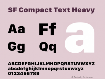 SF Compact Text Heavy Version 15.0d7e11 Font Sample