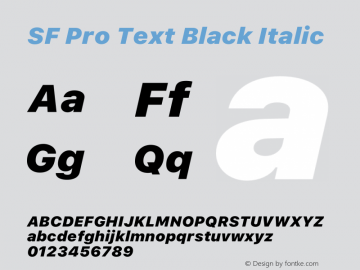SF Pro Text Black Italic Version 15.0d7e11图片样张