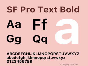 SF Pro Text Bold Version 15.0d7e11 Font Sample