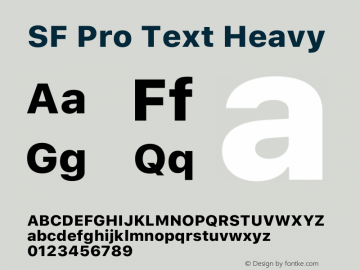 SF Pro Text Heavy Version 15.0d7e11 Font Sample