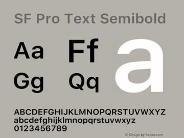 SF Pro Text Semibold Version 15.0d7e11图片样张