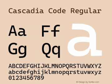 Cascadia Code Regular Version 1910.040图片样张