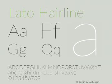 Lato Hairline Version 3.002; https://www.latofonts.com/图片样张