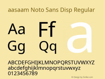 aasaam Noto Sans Display Regular Version 2.000;GOOG;noto-source:20170915:90ef993387c0; ttfautohint (v1.7) Font Sample