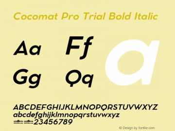 Cocomat Pro Trial Bold Italic Version 1.000图片样张