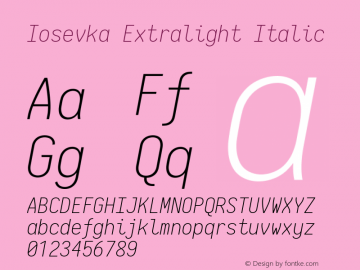 Iosevka Extralight Italic 2.3.2图片样张