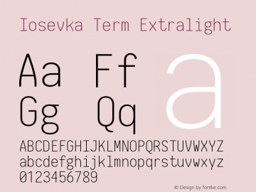 Iosevka Term Extralight 2.3.2图片样张