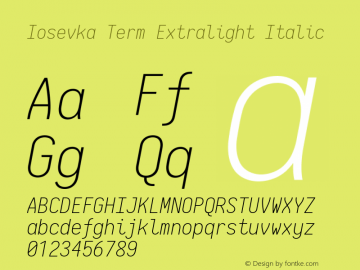 Iosevka Term Extralight Italic 2.3.2图片样张