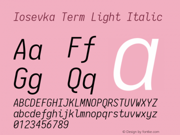 Iosevka Term Light Italic 2.3.2图片样张