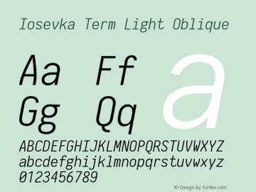 Iosevka Term Light Oblique 2.3.2图片样张