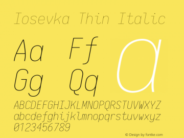 Iosevka Thin Italic 2.3.2图片样张