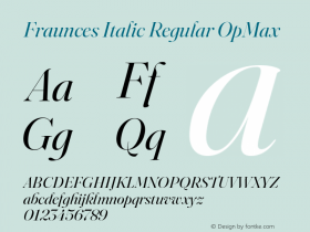 Fraunces Italic Regular OpMax Version 0.000 Font Sample