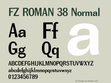 FZ ROMAN 38 Normal 1.000 Font Sample