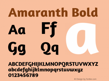 Amaranth Bold Version 1.001 Font Sample