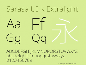 Sarasa UI K Extralight Version 0.10.0; ttfautohint (v1.8.3)图片样张