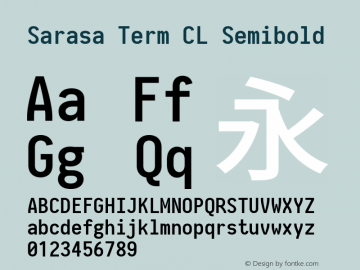 Sarasa Term CL Semibold  Font Sample