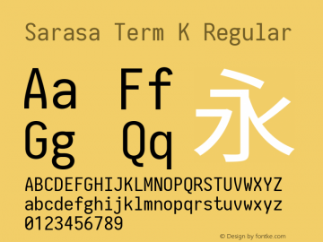 Sarasa Term K Version 0.10.0; ttfautohint (v1.8.3) Font Sample