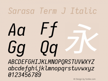 Sarasa Term J Italic  Font Sample