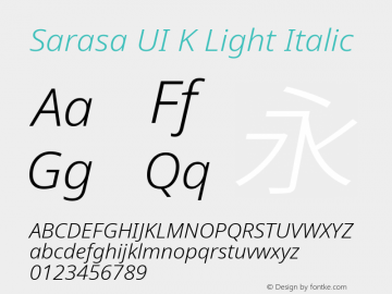 Sarasa UI K Light Italic Version 0.10.0; ttfautohint (v1.8.3) Font Sample