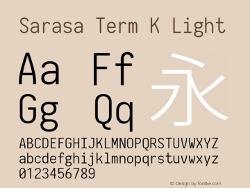 Sarasa Term K Light Version 0.10.0; ttfautohint (v1.8.3) Font Sample