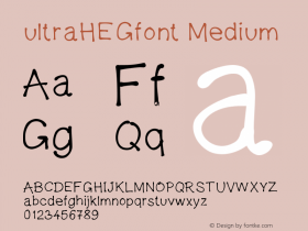 ultraHEGfont Medium Version 001.000 Font Sample