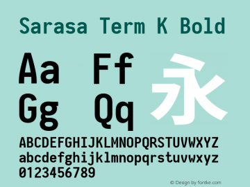 Sarasa Term K Bold Version 0.10.0; ttfautohint (v1.8.3) Font Sample