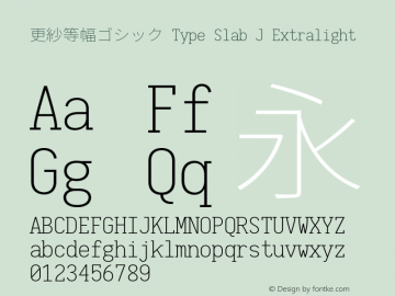 更紗等幅ゴシック Type Slab J Extralight 图片样张