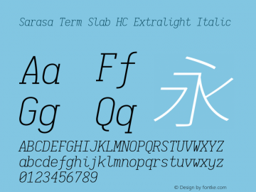 Sarasa Term Slab HC Extralight Italic 图片样张