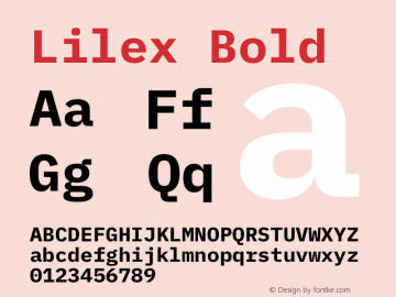 Lilex Bold Version 1.000 beta2 Font Sample