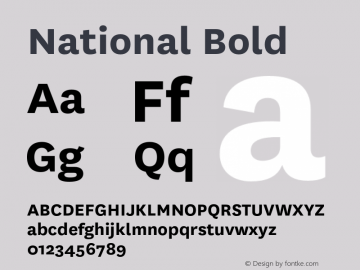 National-Bold 2.001 Font Sample