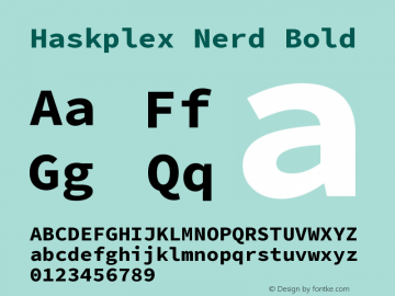 Haskplex Nerd Bold Version 2.030;PS 1.0;hotconv 16.6.51;makeotf.lib2.5.65220 Font Sample