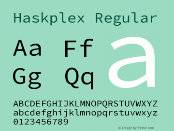 Haskplex Version 2.030;PS 1.0;hotconv 16.6.51;makeotf.lib2.5.65220 Font Sample