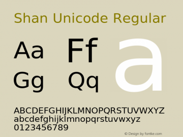 Shan Unicode Version 1.000 2010 initial release Font Sample