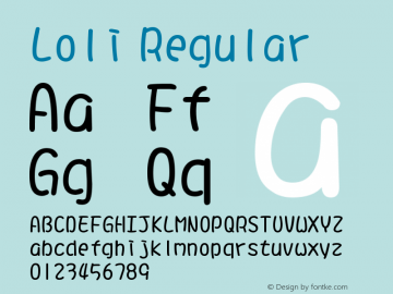 Loli Version 1.00;October 19, 2019;FontCreator 11.5.0.2421 64-bit Font Sample