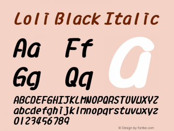 Loli Black Italic Version 1.00;October 19, 2019;FontCreator 11.5.0.2421 64-bit Font Sample