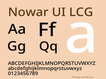 Nowar UI LCG Extended Medium  Font Sample