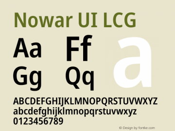 Nowar UI LCG Condensed SemiBold  Font Sample