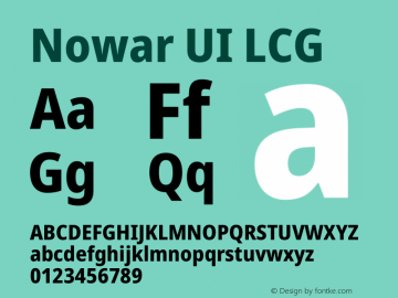 Nowar UI LCG Condensed ExtraBold  Font Sample