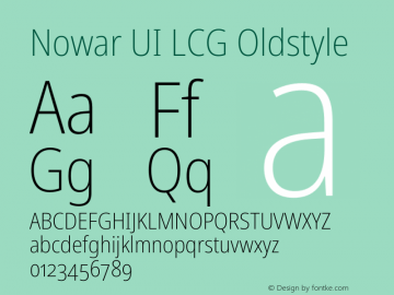 Nowar UI LCG Oldstyle Condensed ExtraLight 图片样张