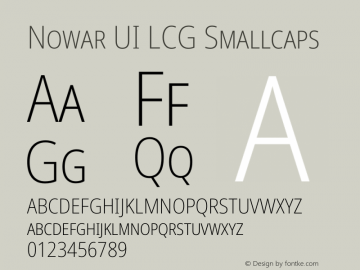 Nowar UI LCG Smallcaps Condensed ExtraLight  Font Sample