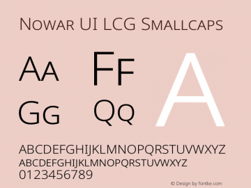 Nowar UI LCG Smallcaps Extended Light  Font Sample