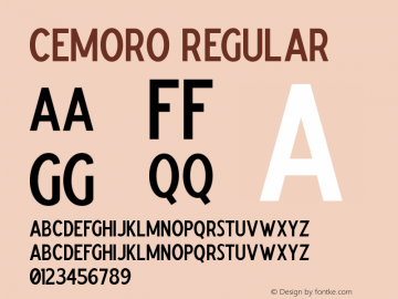 Cemoro  Font Sample
