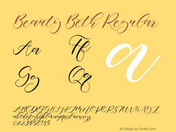 Beauty Beth Version 1.00;October 6, 2019;FontCreator 12.0.0.2545 64-bit Font Sample