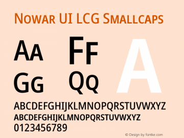 Nowar UI LCG Smallcaps Condensed Medium  Font Sample