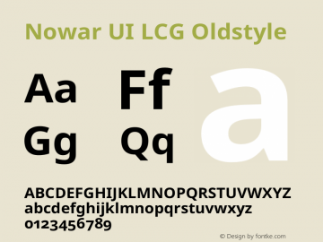 Nowar UI LCG Oldstyle Extended Bold 图片样张